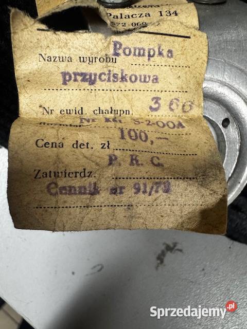 Pompka przyciskowa PRL Syrena 104 105 105L Fiat