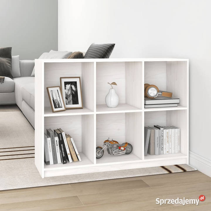 Regał na książki biały 104x33x76 lite drewno Warszawa
