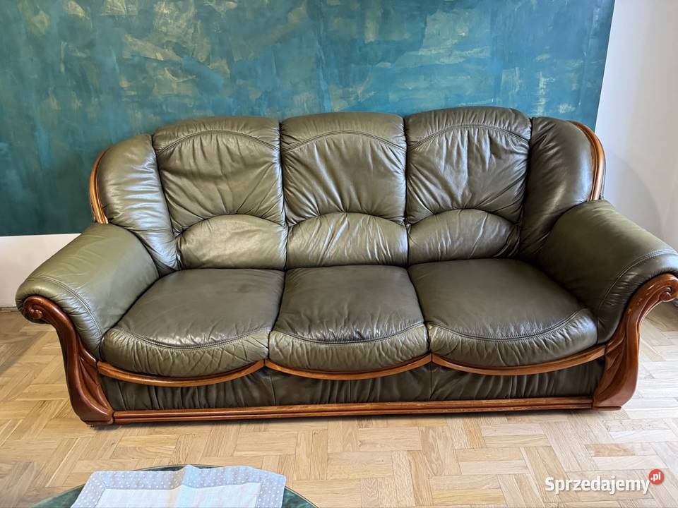 Sofa z czasów PRL skórzana lata 80 te 20 w antyk Częstochowa