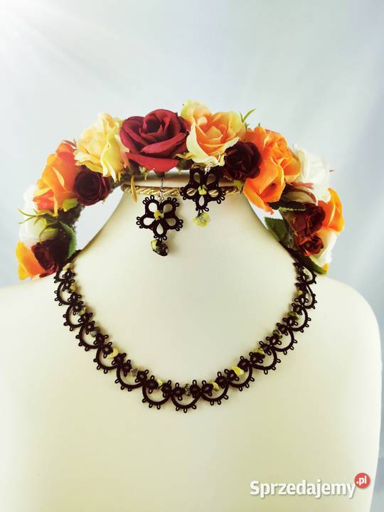 Biżuteria frywolitkowa Wiśniowa