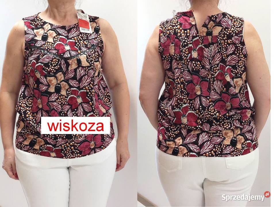 Bluzka S 36 Orsay brązowa kwiaty wiskoza NOWA z Warszawa sprzedam