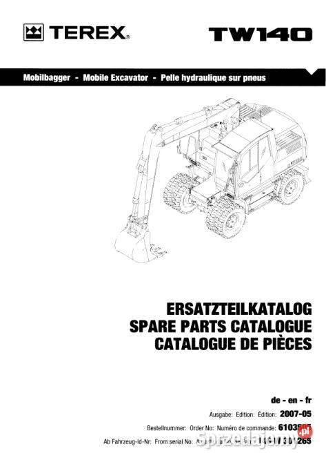 Terex TW140 ATLAS 140W katalog części zamiennych