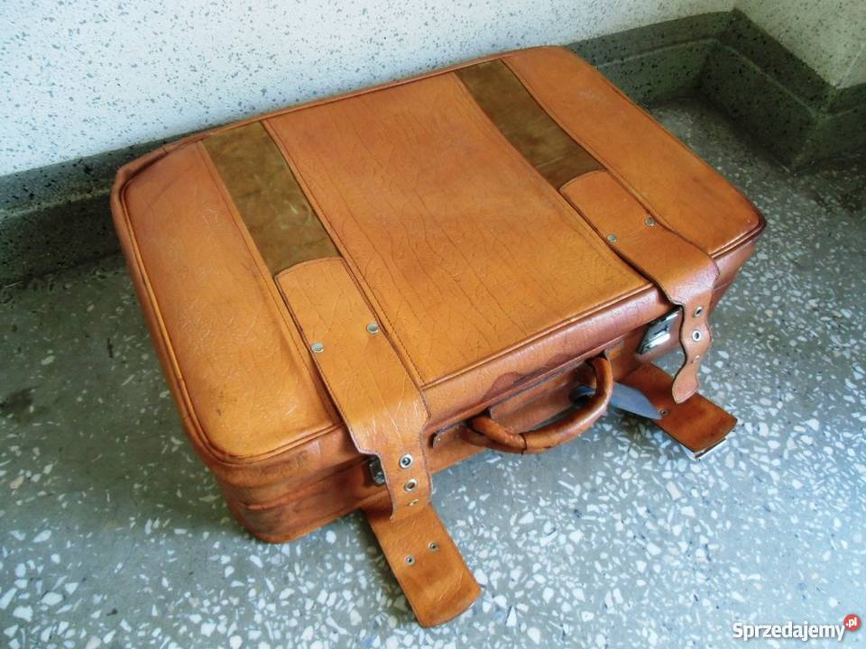 Pożądna skórzana walizka z czasów PRLszyk z mazowieckie Warszawa