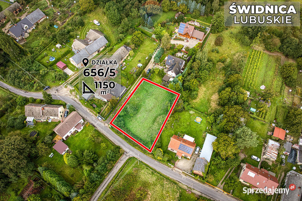 Działka budowlana 1150 m Zielonej Góry lubuskie Świdnica