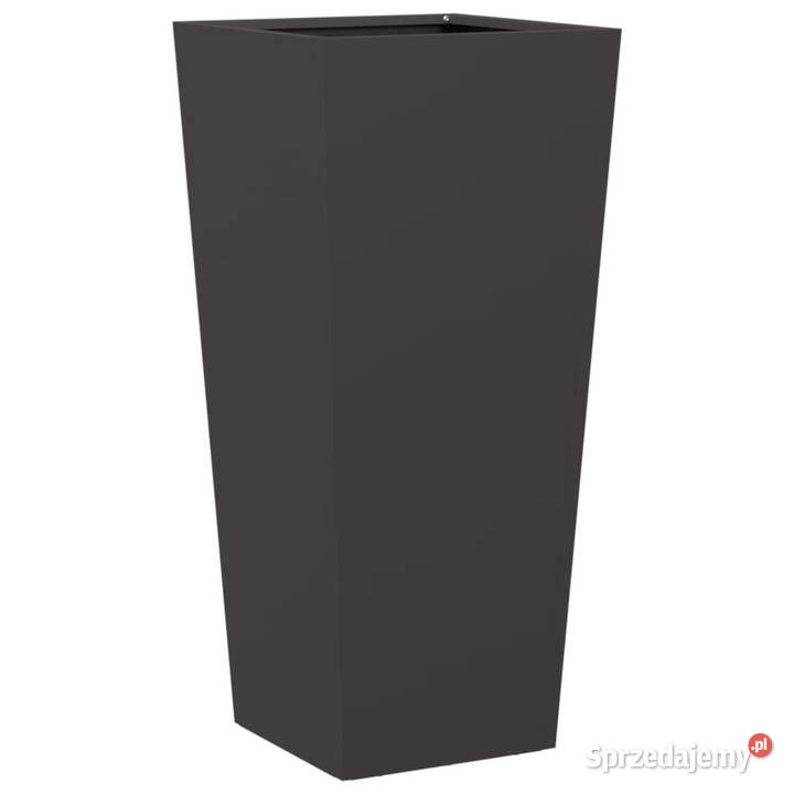 Donice ogrodowe 2 czarne 35x35x75 stalowe