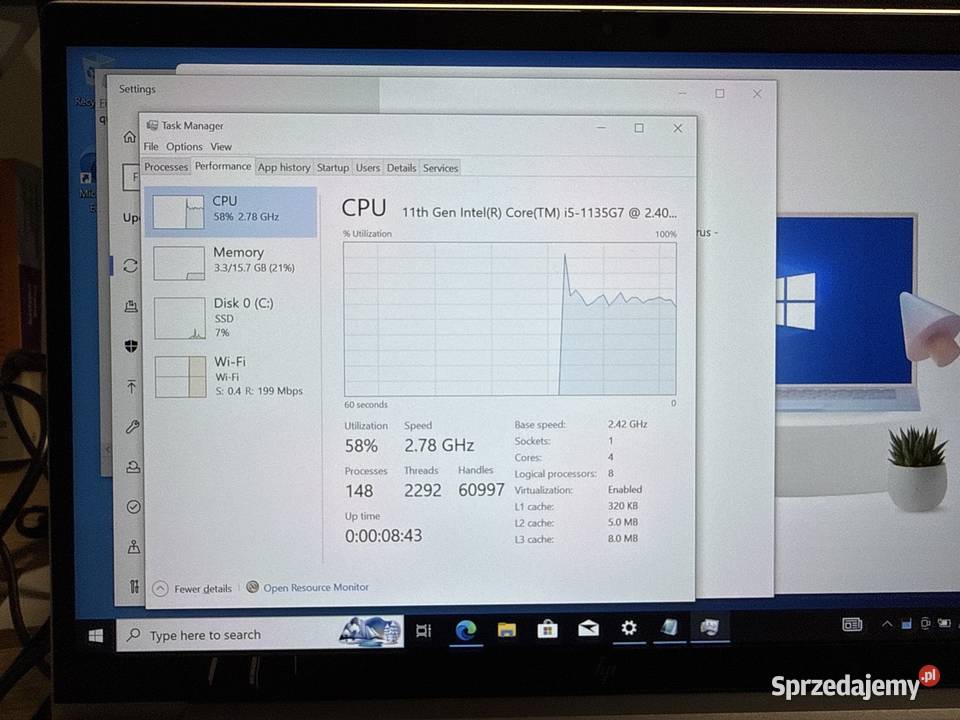 Laptop HP Elitebook 840 g8 i6 16GB RAM 256 ssd małopolskie Kraków
