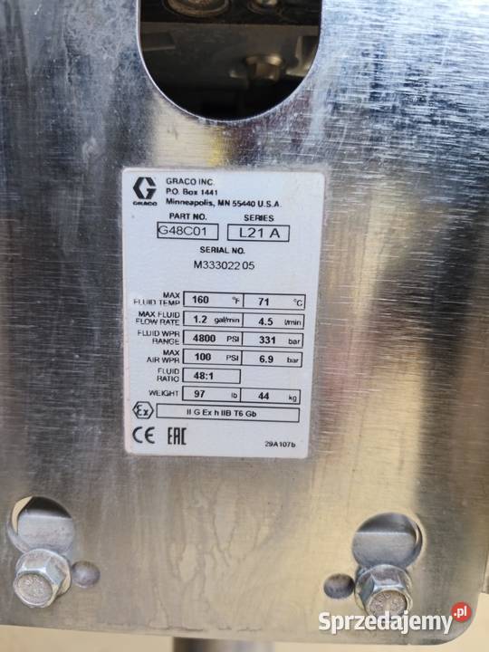 Agregat malarski GRACO pistolet elektrostatyczny Smolarnia