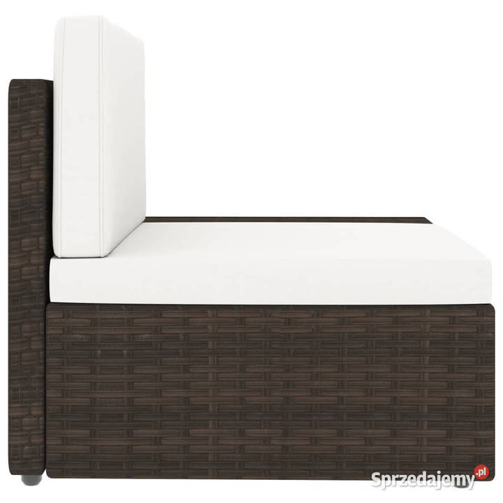 Sofa modułowa 3osobowa rattan PE brązowa WM49516