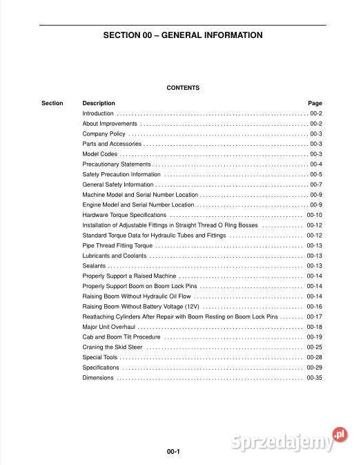 HOLLAND LS160 LS170 instrukcja naprawy Kielce