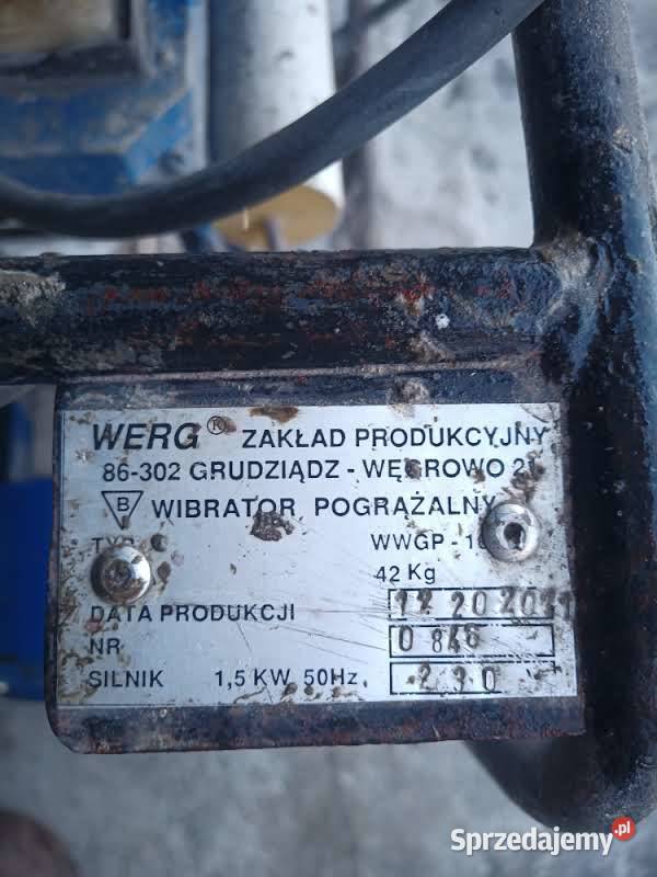 Kompletny wibrator do betonu WERG 15kW Buława lubelskie Aleksandrów