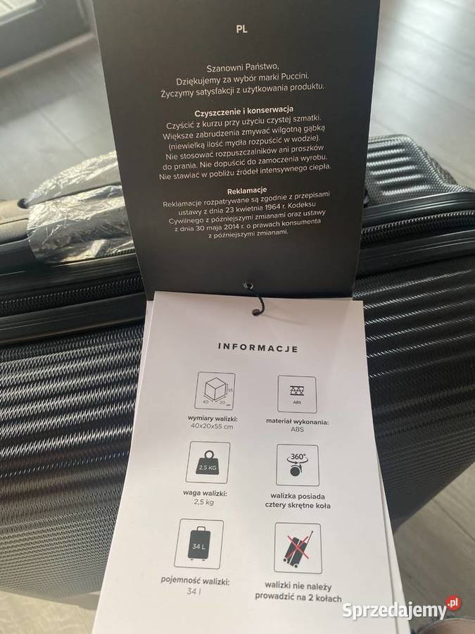 Walizka Puccini czarna Wodzisław Śląski