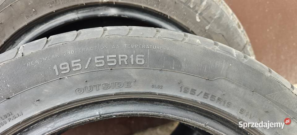 Opony letnie 19555r16 sztuk 2