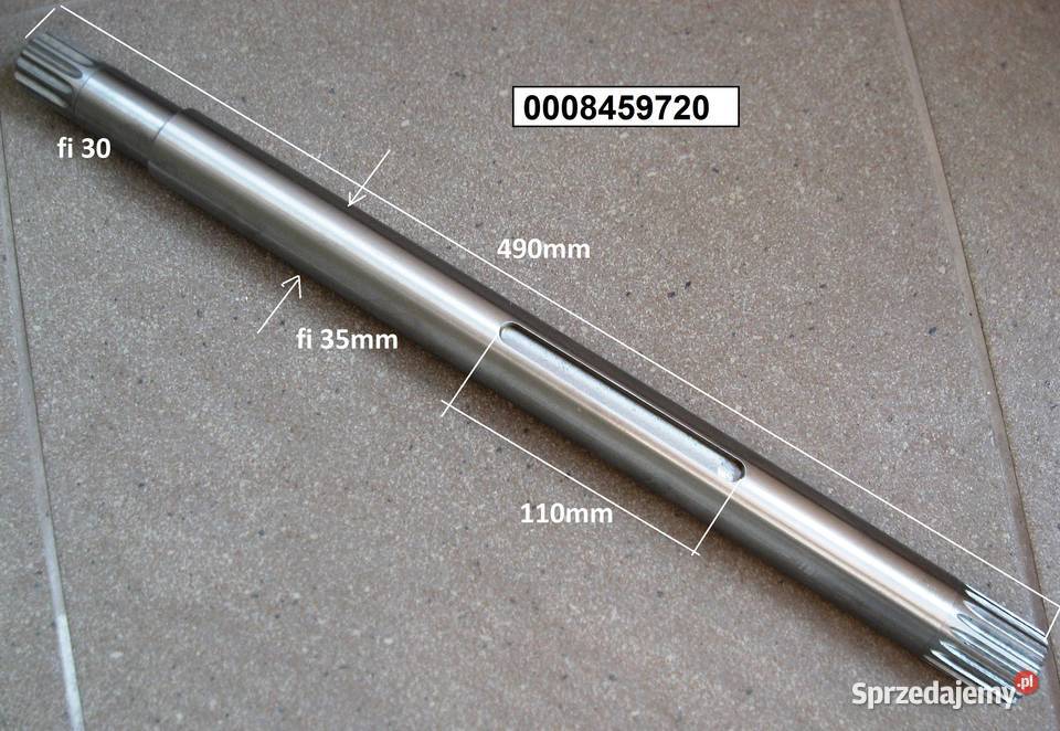 Wałek wielowypustowy L490mm do prasy Claas Pozostałe wielkopolskie Czekanów