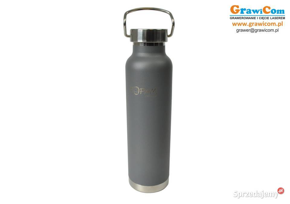 Termos Butelka 650 ml logo grawer 10 SZARY