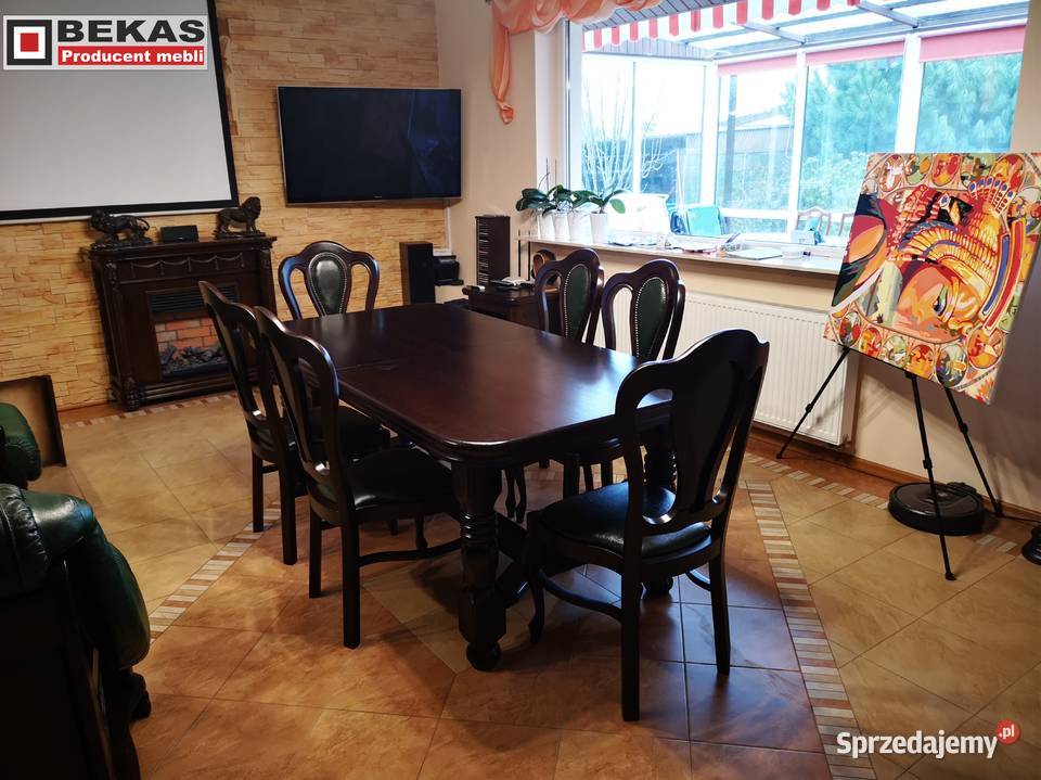 Zestaw Salon Witryna 180 Stół S23 Dąb Krzeseła Meble do salonu podkarpackie