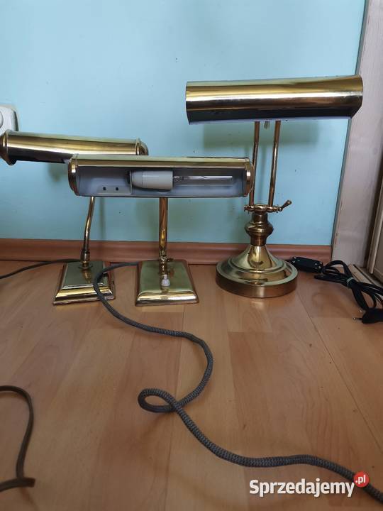 Stara gabinetowa lampa mosiężna z lat 50 tych Lampy podłogowe Oświetlenie małopolskie Kraków