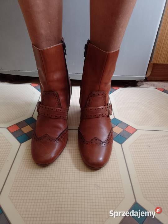 38 Real Leather Skórzane Botki biznesowe z Kraków sprzedam