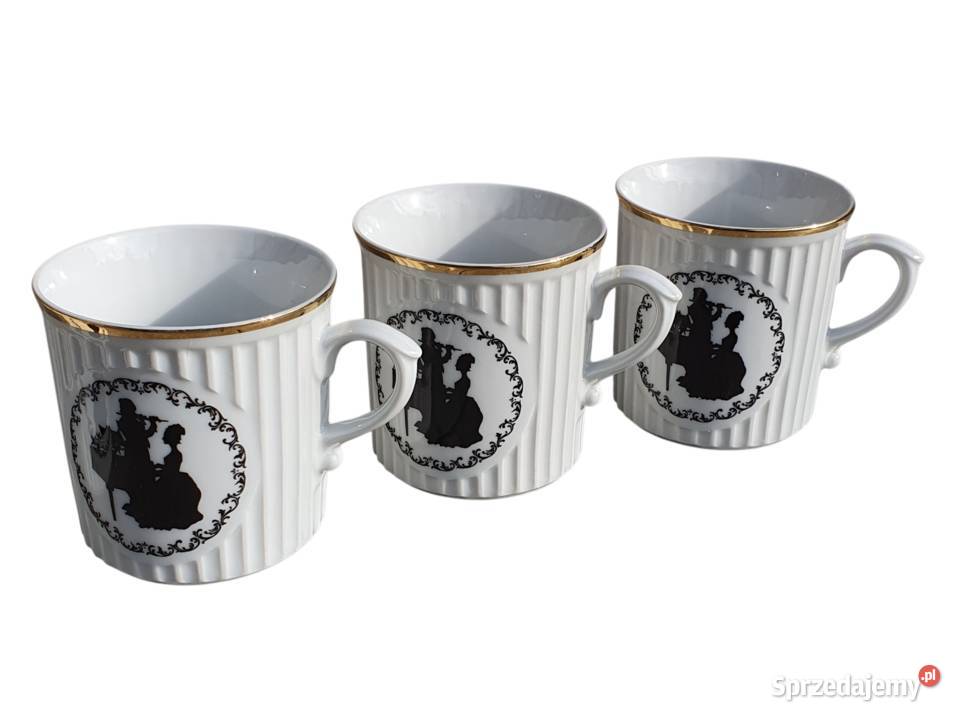 Stary porcelanowy komplet sześciu kubków Cieszyn sprzedam