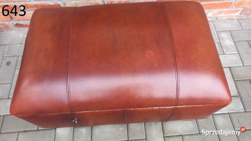 Puf skórzany brązowy otwierany Podnóżek Gawroniec sprzedam