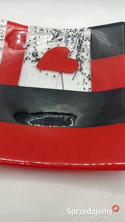 Talerz szklany do serwowania szkło artystyczne Zamość