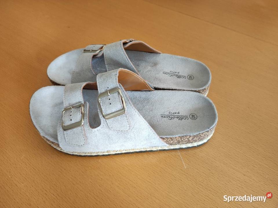 klapki birkenstock szare skóra zamsz klamry na skóra świętokrzyskie