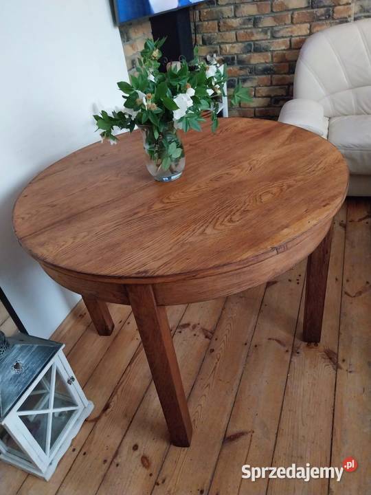 Stół okragly rozkladany retro prl lata 50 te Stoły, krzesła, biurka