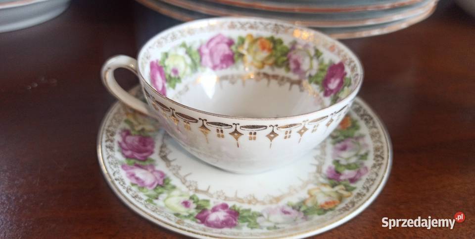 Filiżanka na spodku Rożyczki na bialej Gdańsk sprzedam