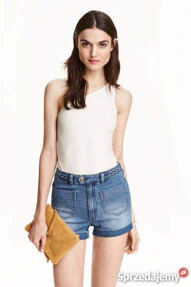 Biały top hm xs 34 cold shoulder asymetryczna