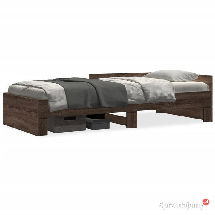 Łóżko bez materaca brązowy dąb 90x190 WM849592 193cm Warszawa sprzedam