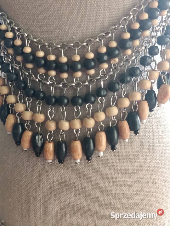 BIŻUTERIA NASZYJNIK korali etniczne brązowo Dodatki Zamość