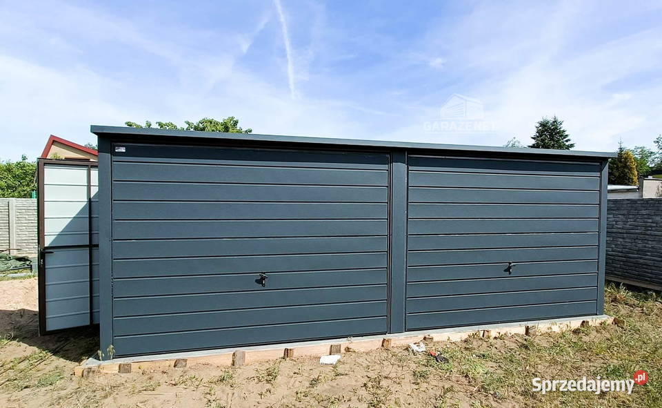 GARAŻ BLASZANY 6m x 5m 2X BRAMA UCHYLNA GRAFIT Łapanów sprzedam