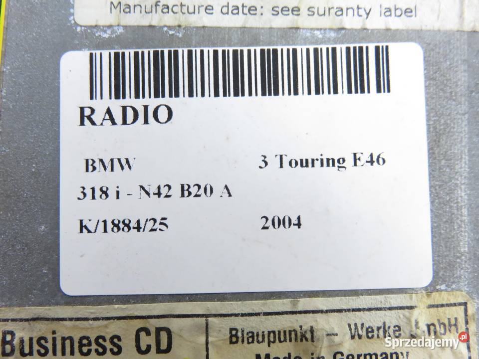 RADIO BMW 3 Touring E46 6909883 małopolskie