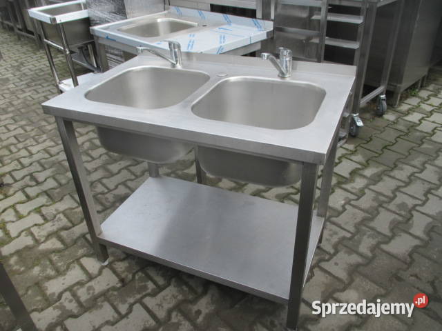 Zlew 2 Komory Dwukomorowy Z Półką Stal wielkopolskie Ostrów Wielkopolski sprzedam
