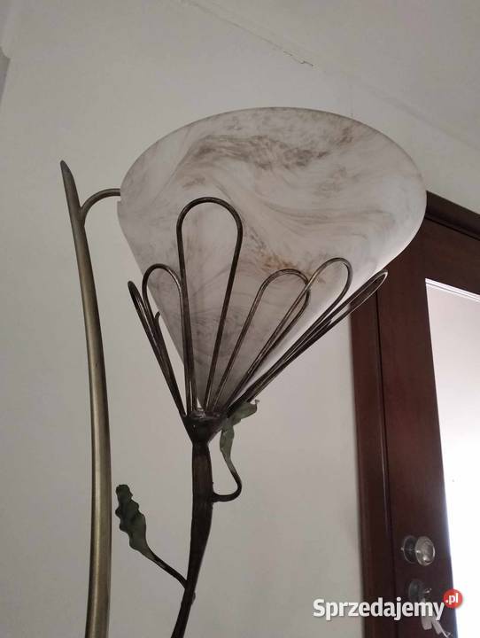 Lampa stojąca metalowa z motywem roślinnym Nagradowice
