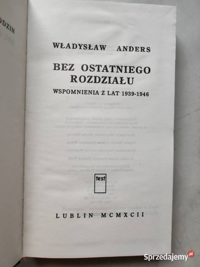 Bez ostatniego rozdziału Wspomnienia z lat Kielce