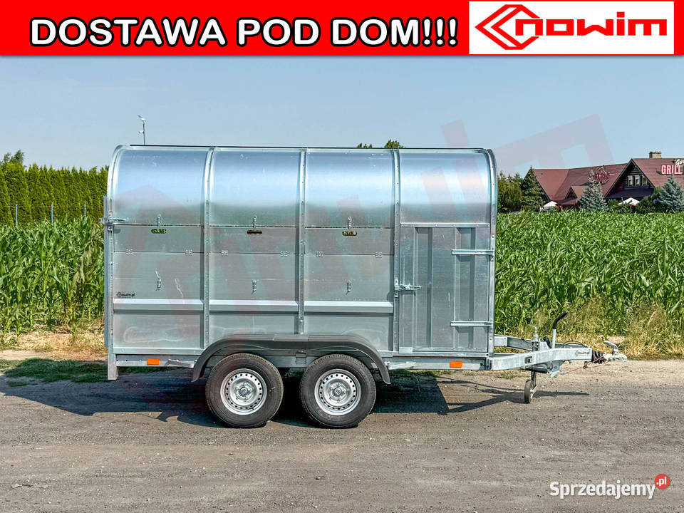 Przyczepa zwierząt z trapem i drzwiami rolnicza Warszawa
