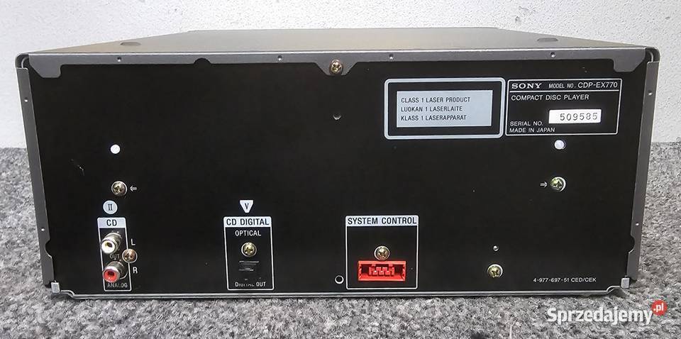 Odtwarzacz CD zmieniarka SONY CDPEX770 Sprawna Kraków sprzedam