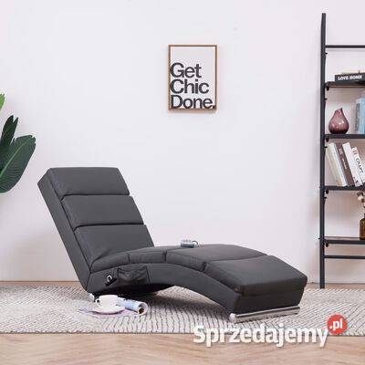 vidaXL Szezlong masujący szary sztuczna Warszawa