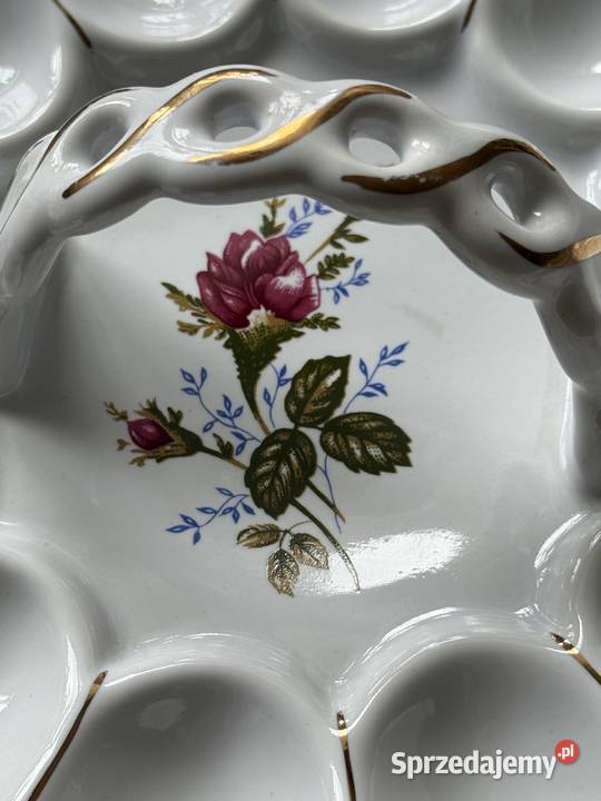 Porcelanowy talerz na jajka biały Lublin