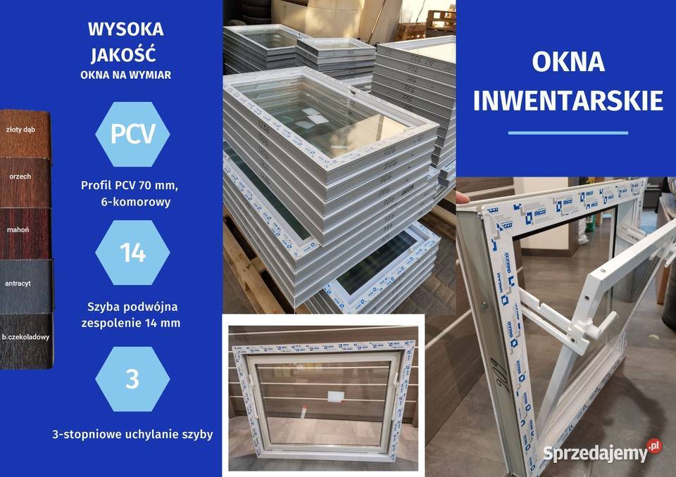 Inwentarskie okna PCV z podwójną szybą Obora Krzewina