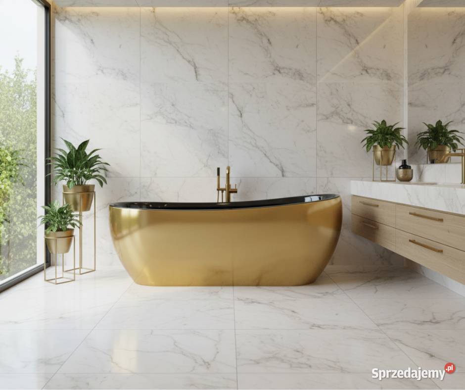 Wanna Wolnostojąca Melania Złoto Czerń połysk Łazienka
