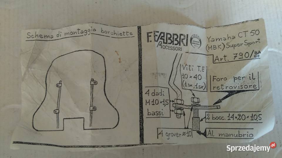 STELAŻ UCHWYT MOCOWANIE SZYBY FABBRI YAMAHA CT Bielsk Podlaski