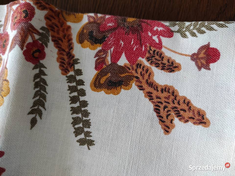 Obrus lniany PRL wielokolorowy Obrusy Białystok