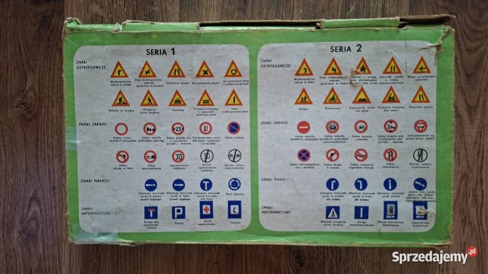 Stara zabawka PRL Znaki Drogowe Seria 2 pudełko Zielona Góra
