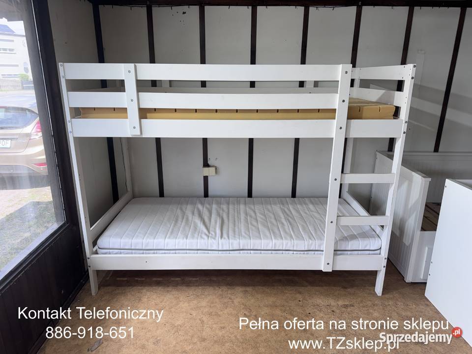 Łóżko piętrowe Lite drzewo białe IKEA MYDAL Rybnik