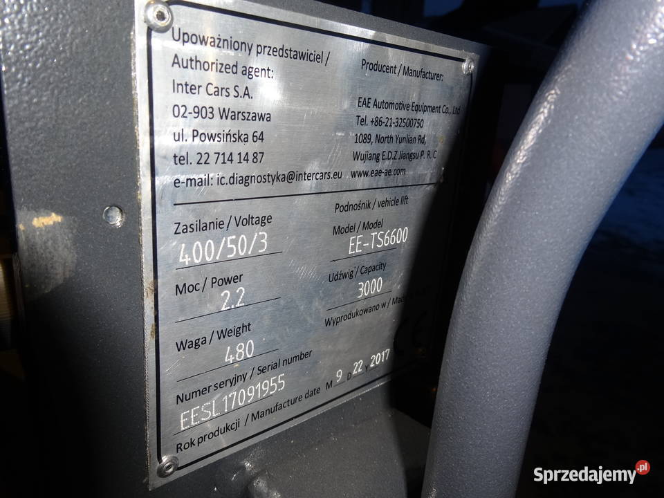 Podnośnik niskiego podnoszenia 230V400V 3 000 Olkusz