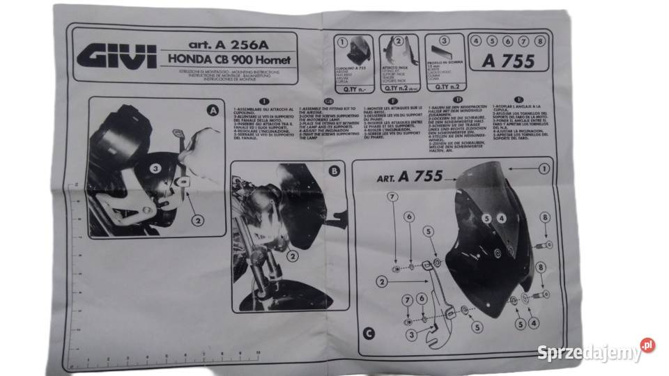 STELAŻ UCHWYT MOCOWANIE SZYBY HONDA CB 900 Bielsk Podlaski