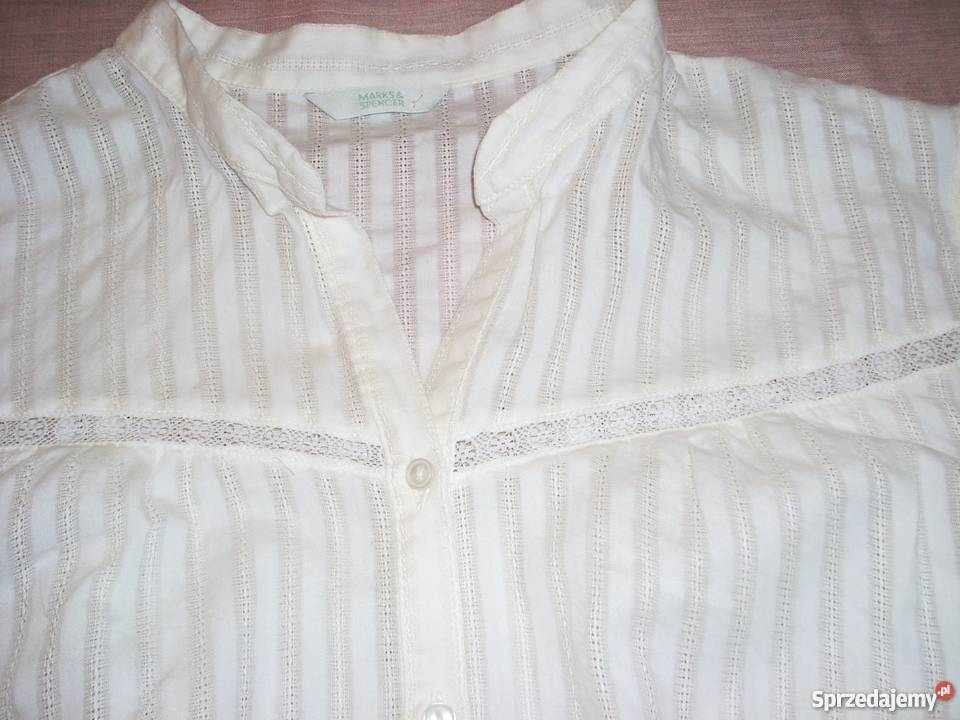 MarksSpencer Koszula Kremowa Bawełna 46 48 kolorowy Nowy Sącz