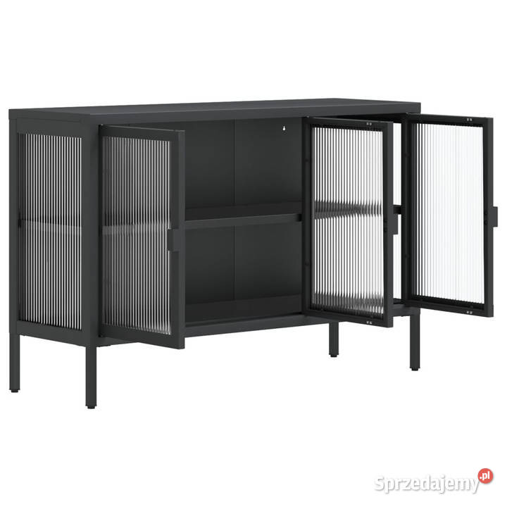 Szafka czarna 105x35x70 szkło i stal WM353002 Warszawa