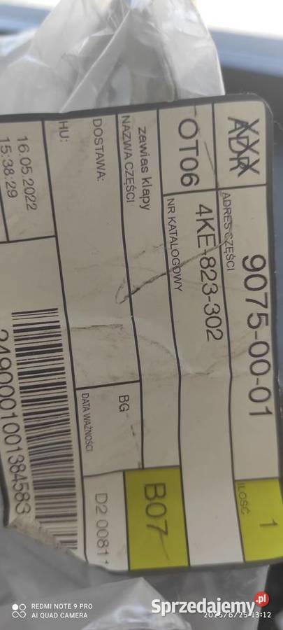 AUDI Q8 ETRON ZAWIASY MASKI PRAWY LEWY 4KE823302 Częstochowa